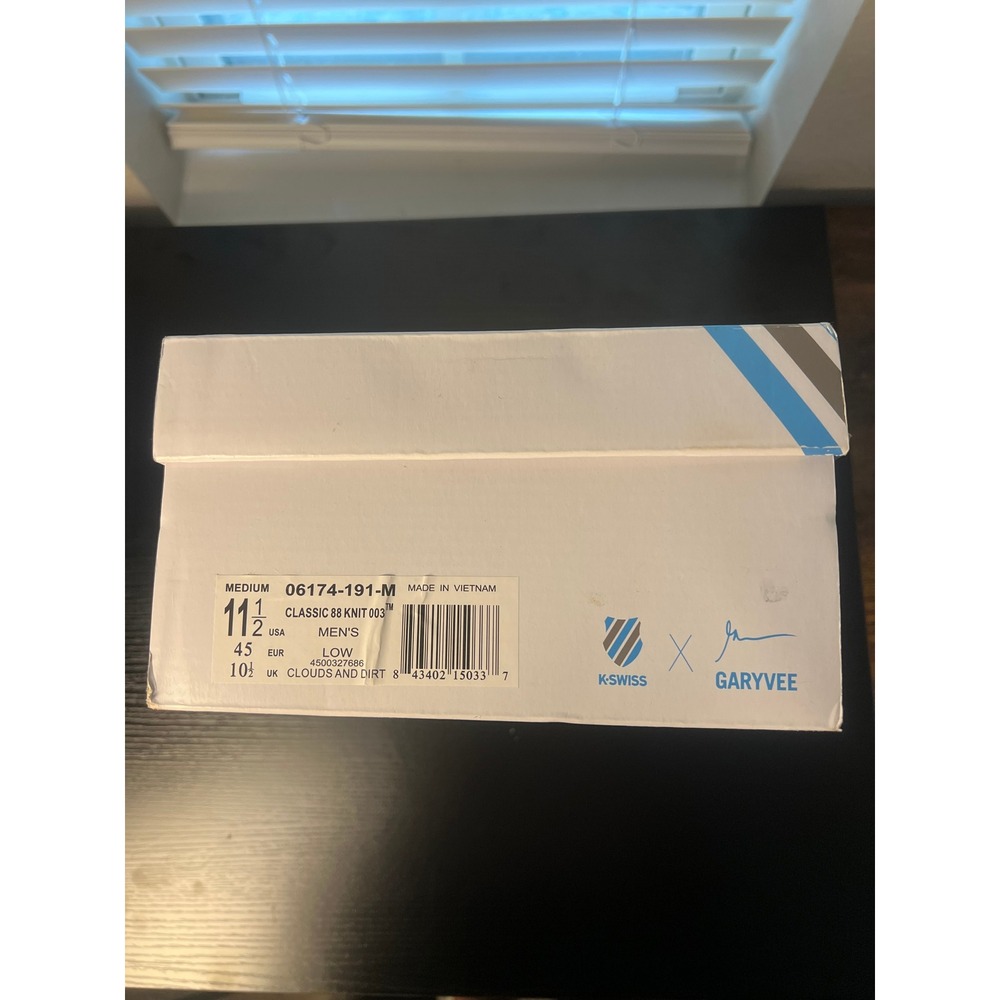 K-Swiss GaryVee Classic 88 Knit 003 Clouds and Dirt White Blue Brown 06174-191-M